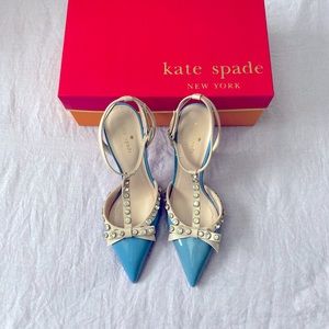 Kate Spade Lydia Blue/Patent Pale Pink Nappa